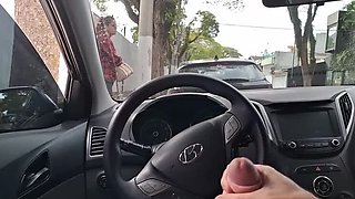 Teen Latina Gives Risky Handjob in Car - Petite Redhead Amateur