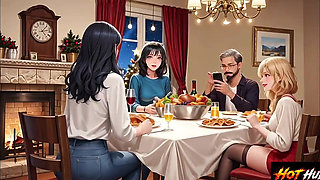 Stepmom and stepson fucks in the family party cristmas party Fucking in the bedroom