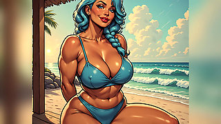 Tanned Beach Babes Ai Art