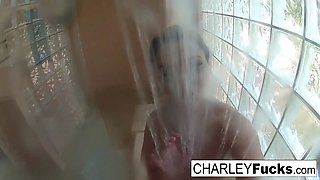 Charley Chase showers off after a good fuck