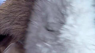 Both Holes Fur Stuffing and Wetting My Furcoat by My Piss