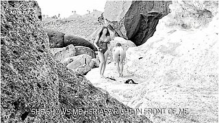 Beach Handjob: During My Exhib Trip I Find The Two Girls Flashed In The Parking Lot