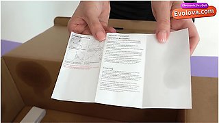 Bedfordshire Blonde - Sexy Accountant Asks Courier To Try Evolova Electric Doll And Uses Code Maya And Luca To Get A Discount