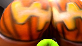 Big Ass Blonde Fucked And Cum On Pumpkin Cosplay