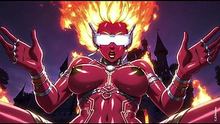 Fire element demon sexy pose Ai animation