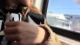 Public Train Masturbation With Amateur Teen