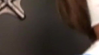 Guilty Brunette Sucks Big Gloryhole Cock to Wash Away Her Sins