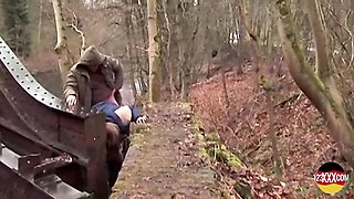 Cute Brunette Doesnt Mind Sucking And Fucking In The Rain With Stefan Dolenga