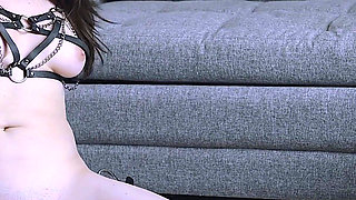 Naughty college girl is masturbating at home