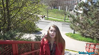 Adorable dark haired enjoys a Big Dick in the glory hole - public agent