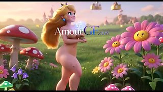 THREE DIMENSIONAL Cartoon Queen Peach Takes It All Deep in the Garden
