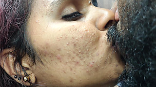 Neck Kiss with Lip Lock in Nighty