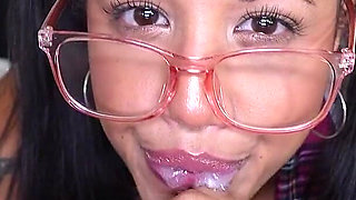 Sexy Latina Schoolgirl Nina White Takes Huge Cock & Creampie