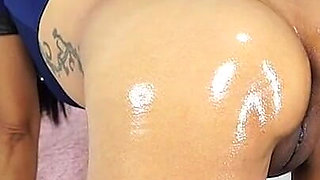 Oiled Vibrator Play as Sexy Cop