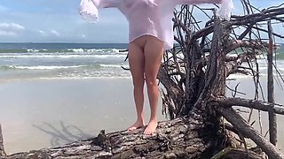 Sexy Busty MILF Flashes Her Charms To Seduce a Stranger & Then Lets Him Sodomize Her On the Beach