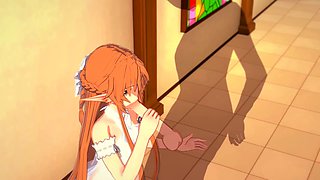 3D anime fantasy with Elf-Asuna getting an internal cumshot
