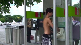 Busty amateur teen outdoor hardcore facial action