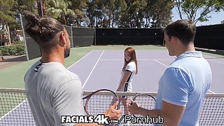 Mazy Myers Fucked Face-First Before Threesome Facials