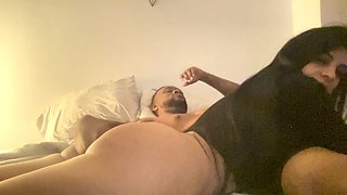 Skinny girl, dick sucking, amateur interracial