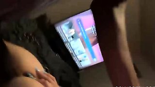 Hot teen brunette get cum on ass after hard BBC pounding liv