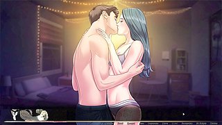 Hot cougar with a pretty face and small tits in a wild fantasy