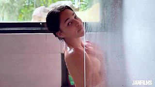 Hot Latina Lesbians Fingering Pussy in Shower Until Orgasm and Squirting