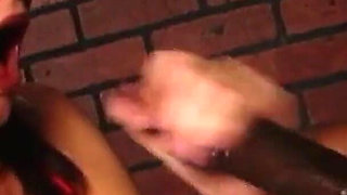 Redhead skinny Milf with a girlfriend at party fucked by black fat cock
