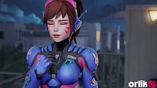 Sexy D.va Asks to Use Condom for Big Dick & Intense Wild Cowgirl Hard Fuck - 3D Overwatch Animation