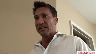 Old Man Fucks Teen Babysitter's Shaved Pussy Hardcore