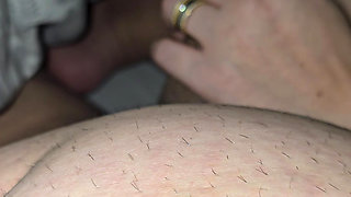 Step mom hand slip into step son big dick in erection for a handjob fun