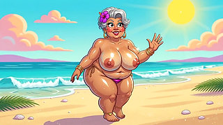 Sexy Big Boobs on Beach