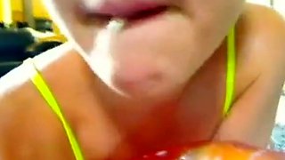 Black College Girl Deepthroats Her Creamed Fuck Machine on W