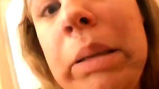 BBW with Big Nipples Masturbates in the Bathroom