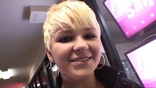 Claudia Downs blondie hair teenager smashes BIG BLACK COCK prick