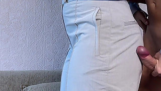 He Came All Over Her Sexy Ass in Her Office Pants