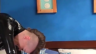 Virgin Fucked on the Bed by Latex Goddess