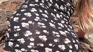 POV No Panties Under Short Dress on the Public Beach