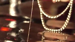 Slut Kika was tied up and whipped by two Mistress