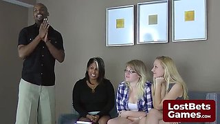 Blonde Teen Anneliese Snow Slaps Thighs & Tits in Strip Game Bet Lesbian HD