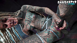 Inked-up Pierced Slut Deep Throat and Ass Pounding