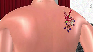 Animated 3D Cartoon Porn - Beautiful Girl Handcuffed on Knees with Corn & Anal Plug Multiple Orgasms