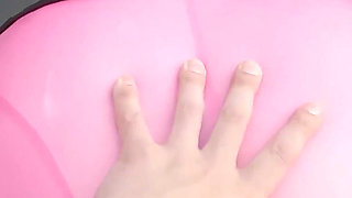 Cristal Kinky Pink Rubber Doll Getting Fucked Outdoors POV