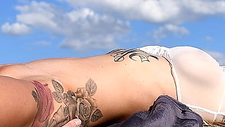Sunny Outdoor Cunnilingus, Shaking Orgasm, Sexy Barbie, Juicy Pussy, Big Lips, Big Tits, Tattoo Girl