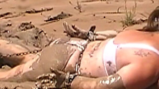 Julie’s Epic Mud Slut Saga - 5:29 Dress-to-lingerie Hogtied Ass Annihilation & Cum