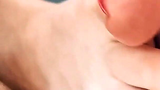 Day 3/5 - Barefoot Footjob - He Almost Cums...