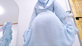 POV: Hijabi Girl with Elegant Blue Abaya Tease
