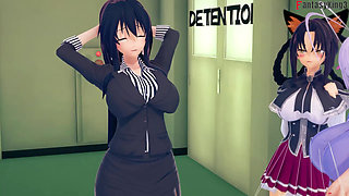 Rossweisse almost catch me fucking Akeno - DXD NTR Madness Series