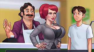 Summertime saga - sucking on jenny's boobs