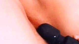 Black slut close up toy double