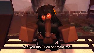 Ginger and brunette got their mouth stuffed 3D animation